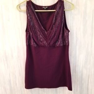 Express Sequin v neck sleeveless top
